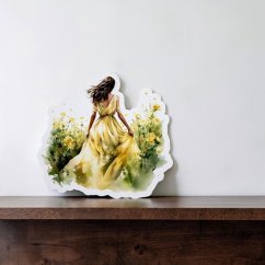 Žena obklopená květinami | Samolepka do diáře