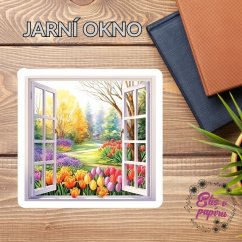Jarní okno | Maxi kusová samolepka pro diář i scrapbook