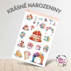 Samolepky do diáře s motivem oslavy narozenin od Elis v papíru