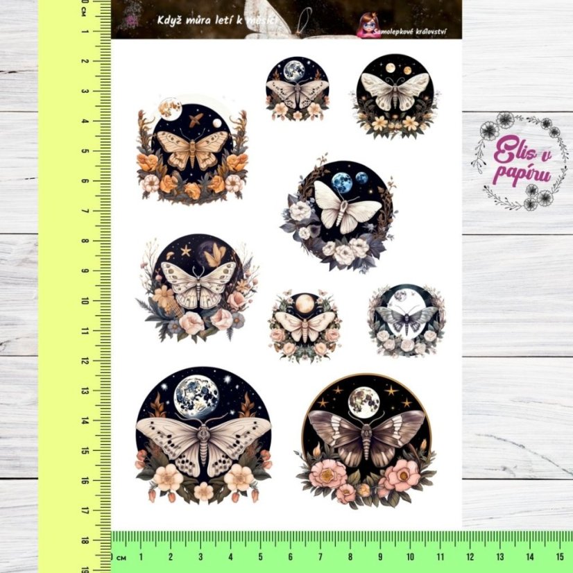 Když můra letí k měsíci | Samolepky do diáře