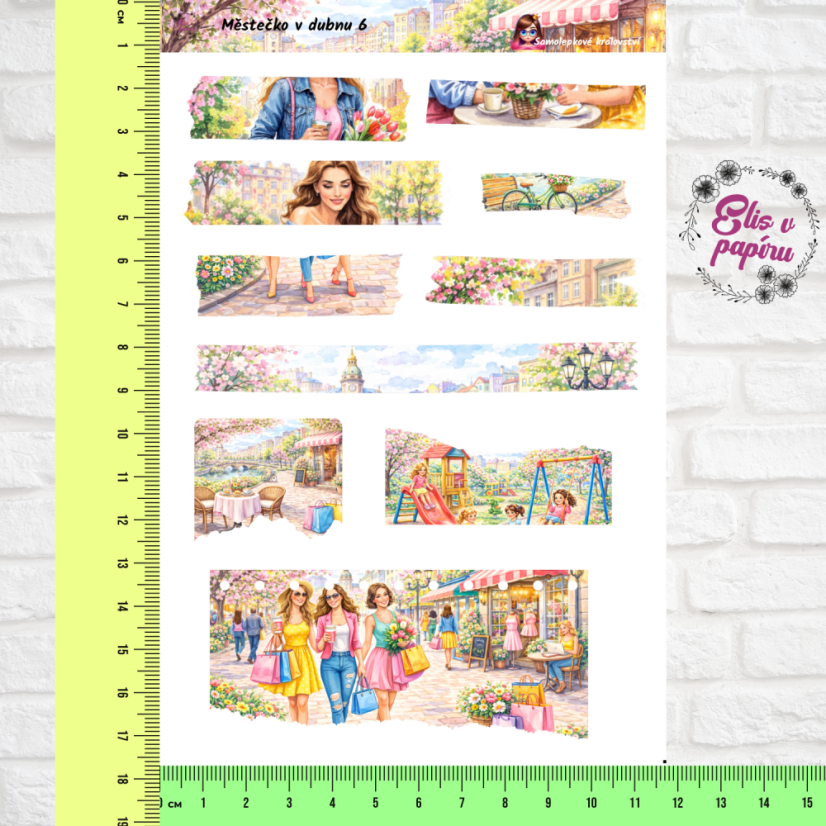 Městečko v dubnu | Měsíční samolepkový kit | 2026