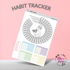 Samolepkový aršík pro vedení habit trackeru od Elis v papíru
