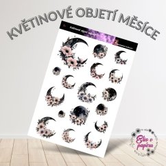Květinové objetí měsíce | Samolepky do diáře