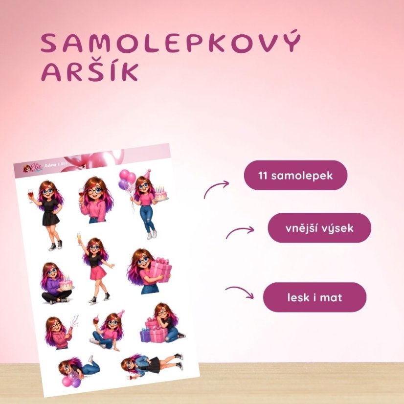 Oslava s Elis | Samolepky do diáře