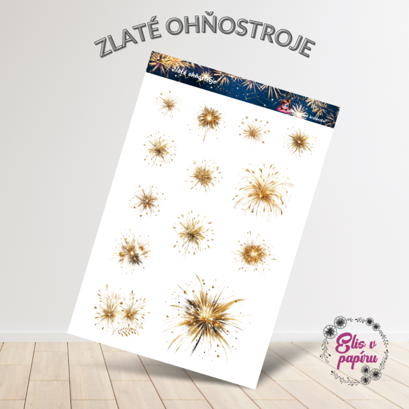 Zlaté ohňostroje | Samolepky do diáře