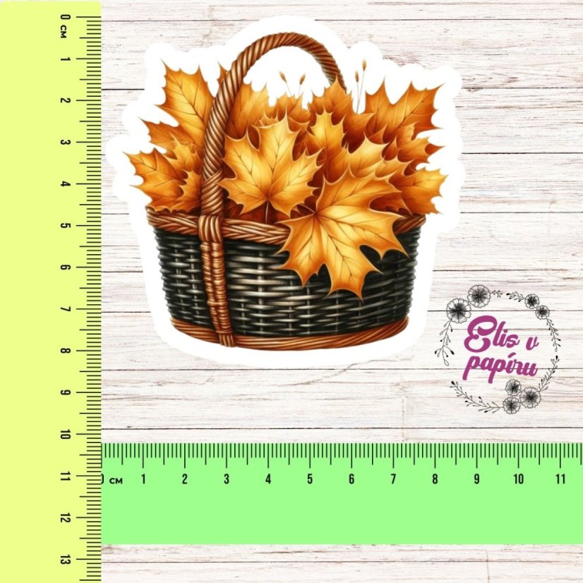 Košík s podzimními listy | Samolepky do diáře