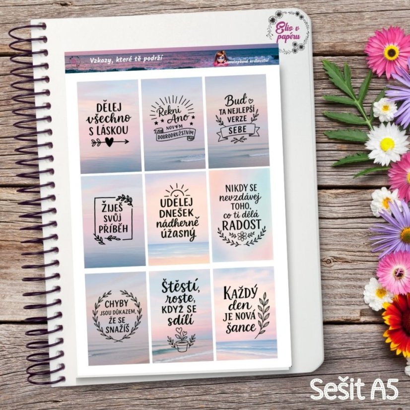 Vzkazy, které tě podrží | Samolepky do diáře