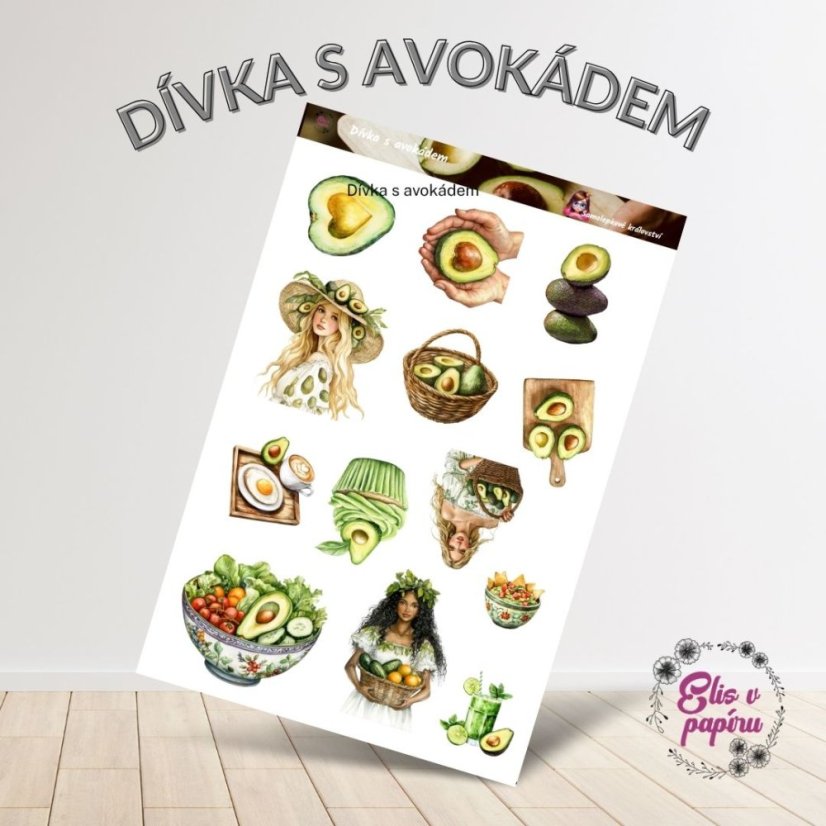 Dívka s avokádem | Samolepky do diáře
