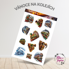 Vánoce na kolejích | Samolepky do diáře