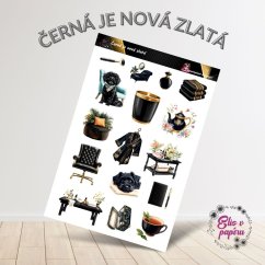 Černá je nová zlatá | Samolepky do diáře