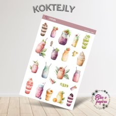 Samolepky do diáře od Elis v papíru s motivem koktejlů