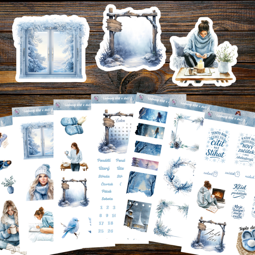 Lednový klid v duši | Měsíční samolepkový kit | 2026