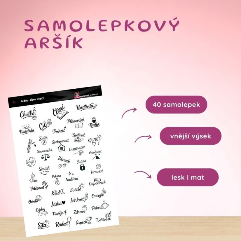 Jedno slovo stačí | Samolepky do diáře
