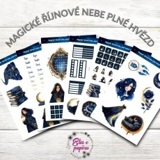 Magické říjnové nebe plné hvězd | Samolepky do diáře