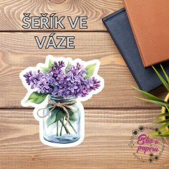 Šeřík ve váze | Samolepka do diáře