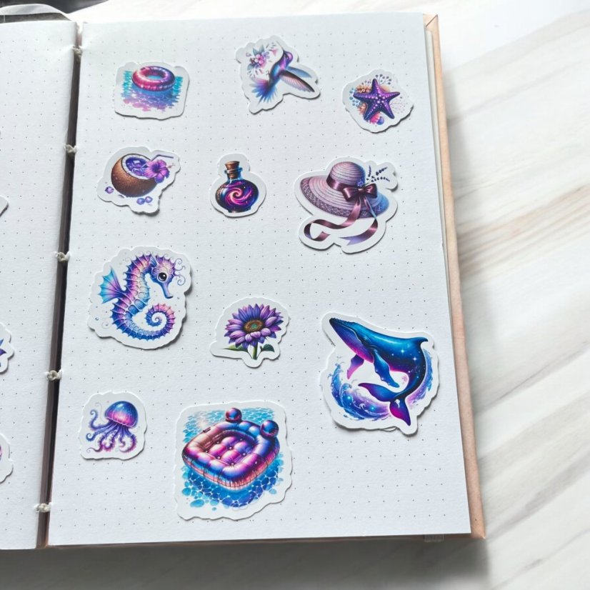 Noční oceánská párty | Malé kusové samolepky pro diář i scrapbook