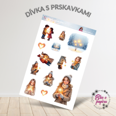 Dívka s prskavkami | Samolepky do diáře