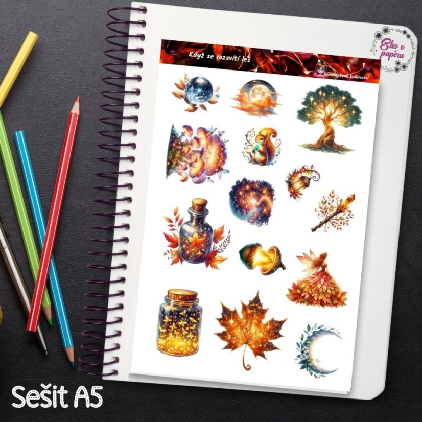 Když se rozsvítí les | Samolepky do diáře