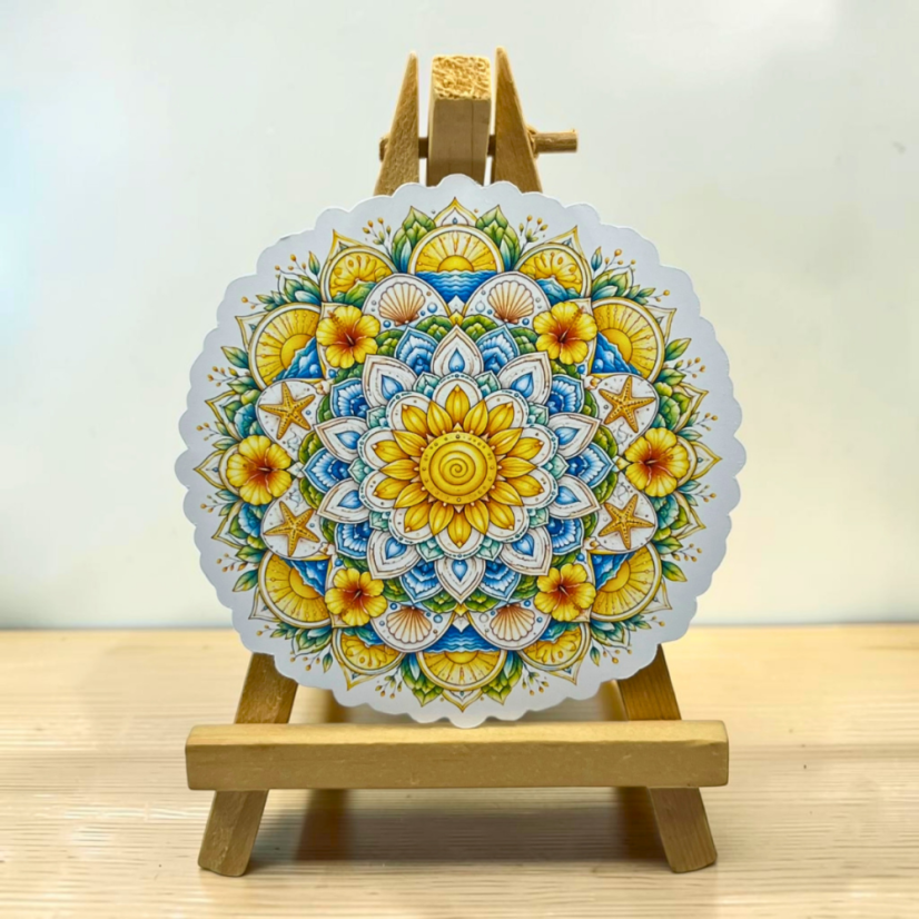 Letní mandala | Maxi kusová samolepka pro diář i scrapbook