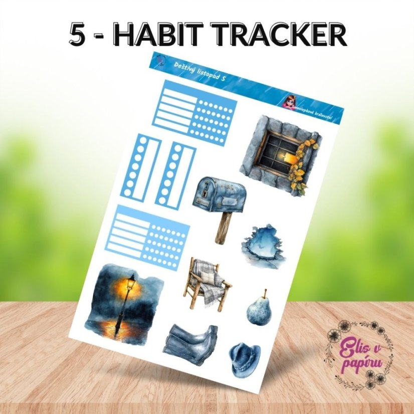 Deštivý listopad | Samolepky do diáře | 2025