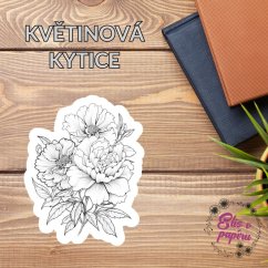 Květinová kytice | Omalovánka | Velká vybarvovací samolepka