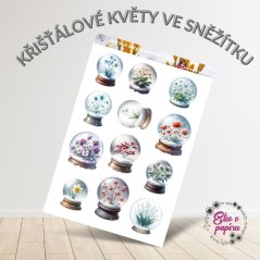 Křišťálové květy ve sněžítku | Samolepky do diáře