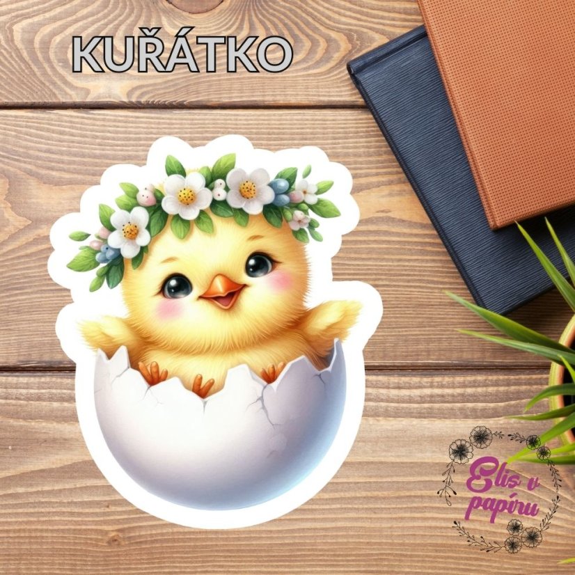 Kuřátko | Maxi kusová samolepka pro diář i scrapbook
