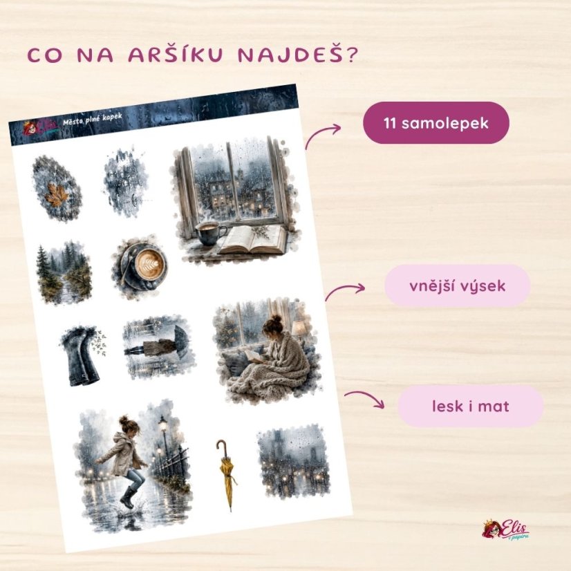 Zářijový  klubový balíček |  Déšť za oknem | matný