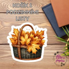 Košík s podzimními listy | Samolepky do diáře