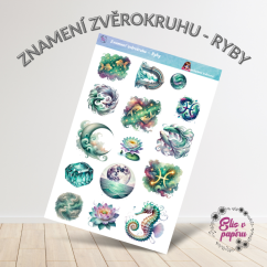 Znamení zvěrokruhu – Ryby | Samolepky do diáře