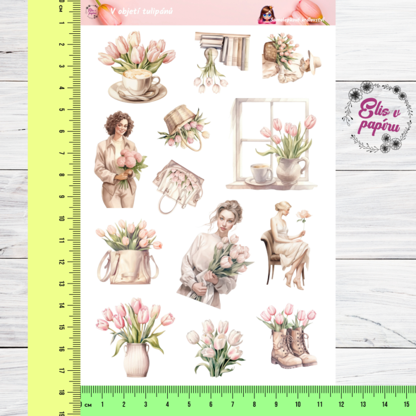 V objetí tulipánů | Samolepky do diáře