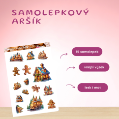 Zdobené perníkové vesničky | Samolepky do diáře
