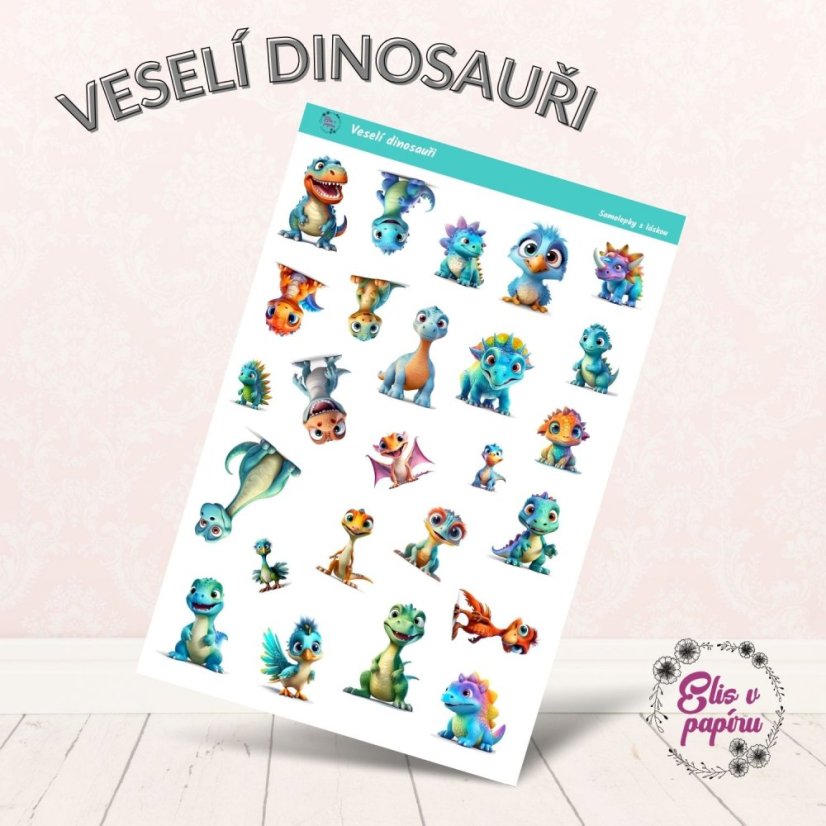 Samolepky do diáře s motivy dinosauři