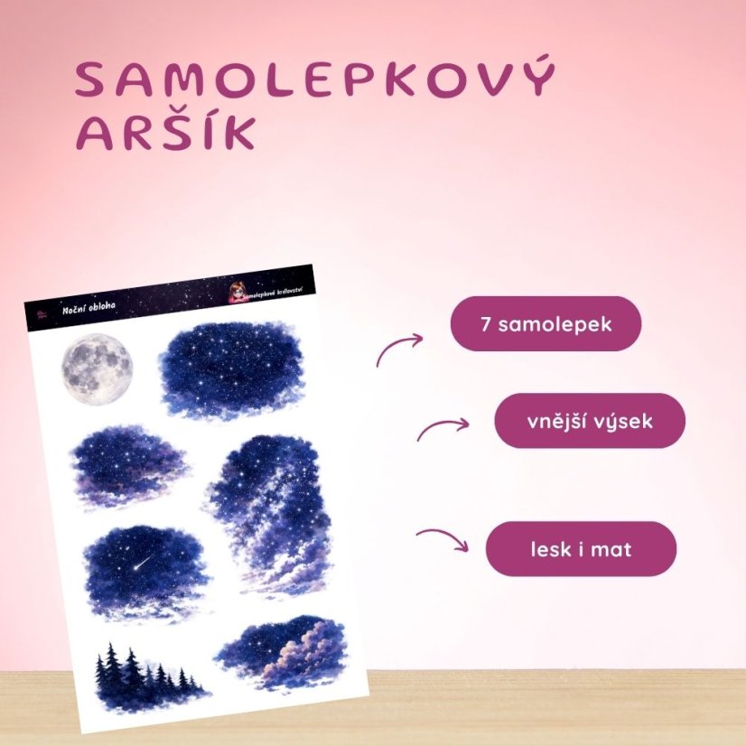Noční obloha | Samolepky do diáře