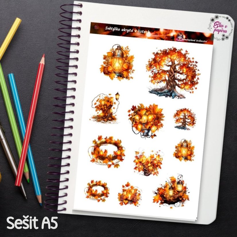 Světýlka ukrytá v listech | Samolepky do diáře