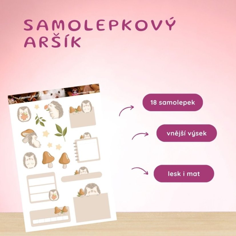Kouzelné ježčí plánování | Samolepky do diáře