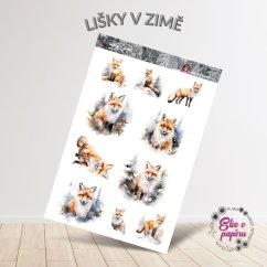 Lišky v zimě | Samolepky do diáře