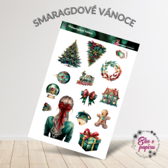 Smaragdové Vánoce | Samolepky do diáře