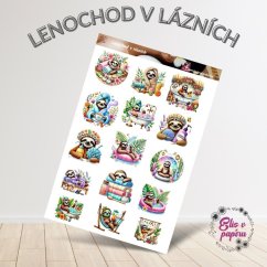 Lenochod v lázních | Samolepky do diáře