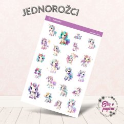 Samolepky nejen do diáře ale i pro děti s motivem jednorožců od Elis v papíru