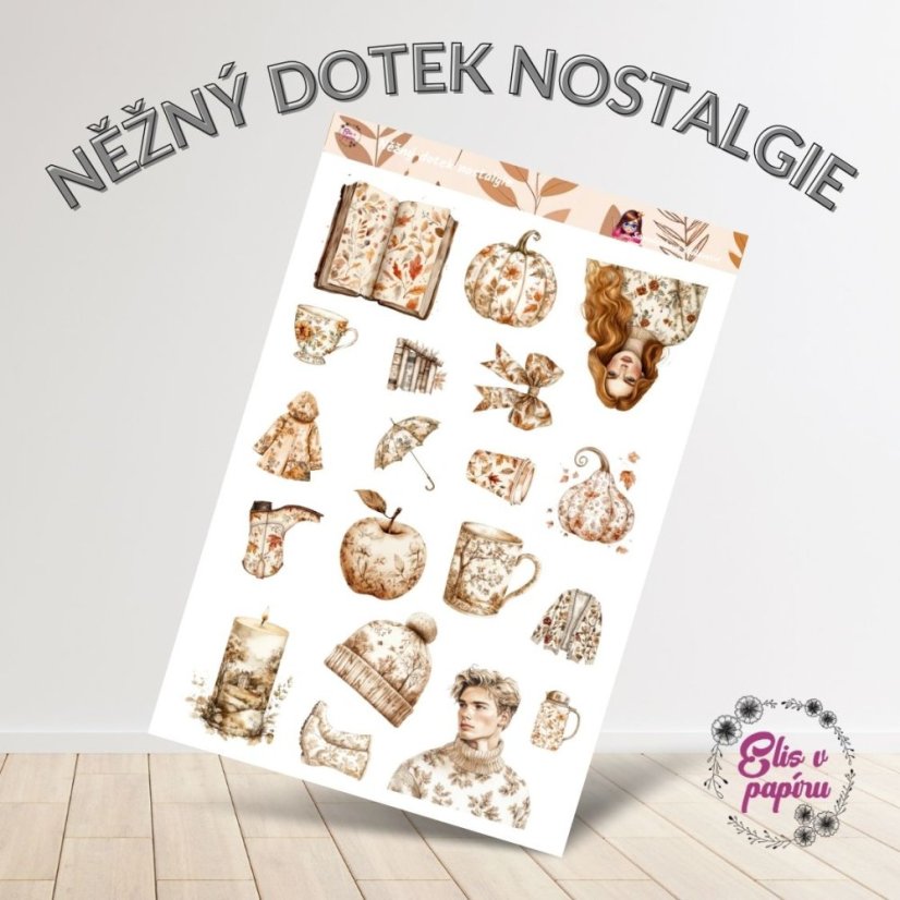 Něžný dotek nostalgie | Samolepky do diáře