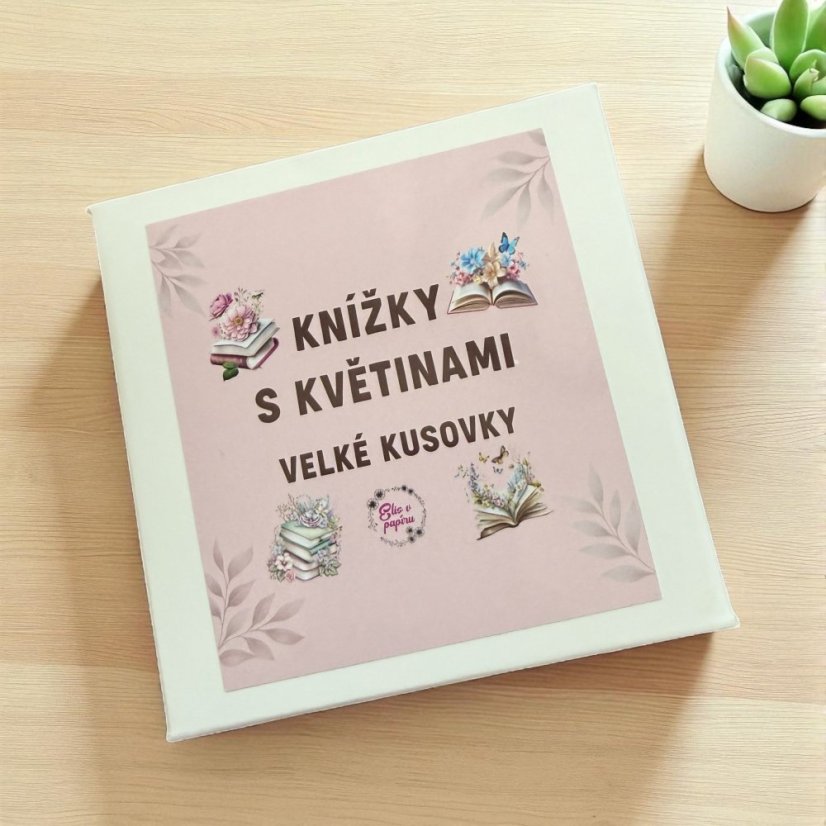 Knížky s květinami | Velké kusové samolepky do diáře i pro scrapbook