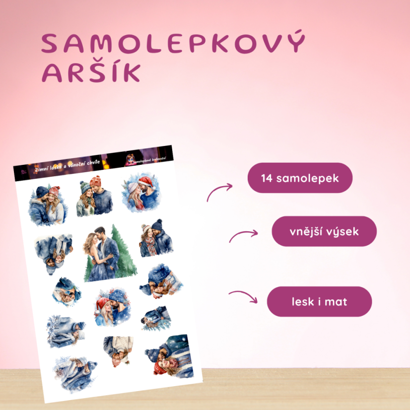 Zimní láska a vánoční chvíle | Samolepky do diáře
