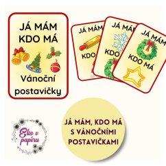 Dětská karetní hra Já mám, kdo má s motivy Vánoc od Elis v papíru