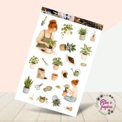 Přesazování pokojovek | Samolepky do diáře