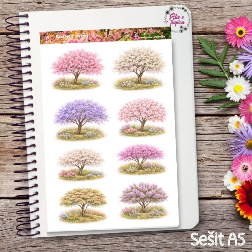 Rozkvetlé stromy | Samolepky do diáře