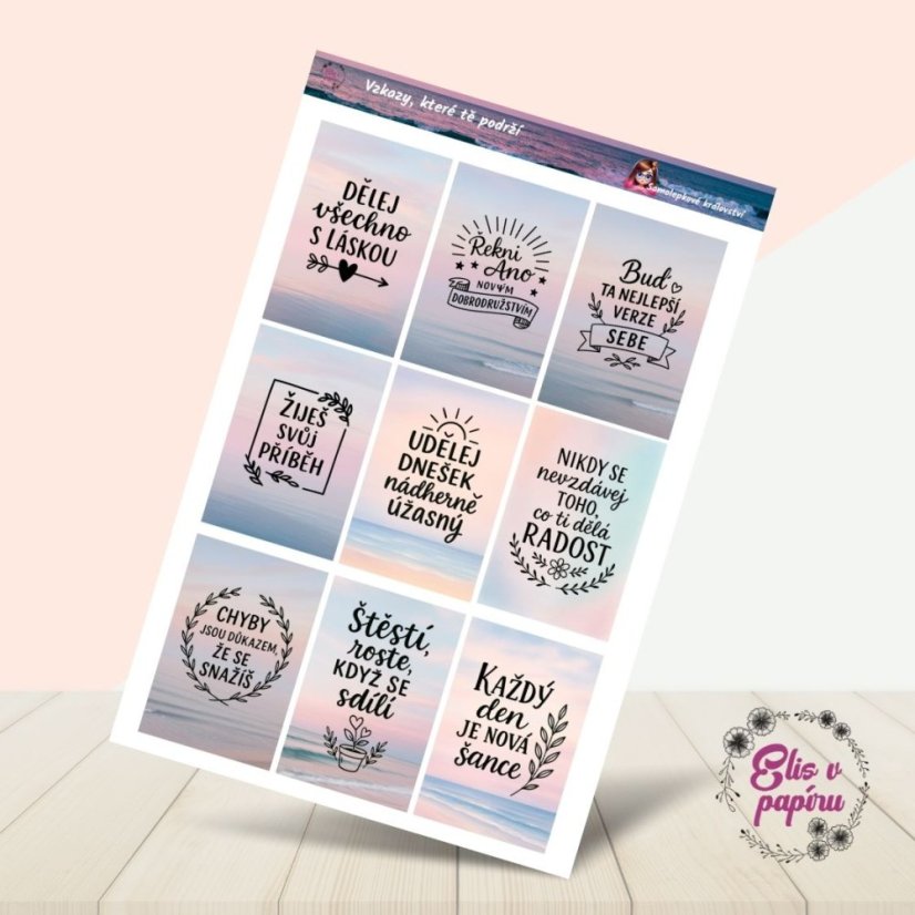 Vzkazy, které tě podrží | Samolepky do diáře
