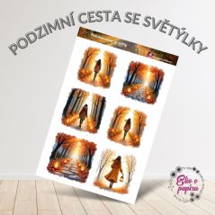 Podzimní cesta se světýlky | Samolepky do diáře