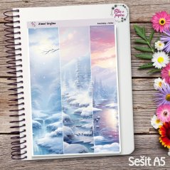 samolepky do diáře Ve formě pásek s motivem zimní krajiny od Elis v papíru