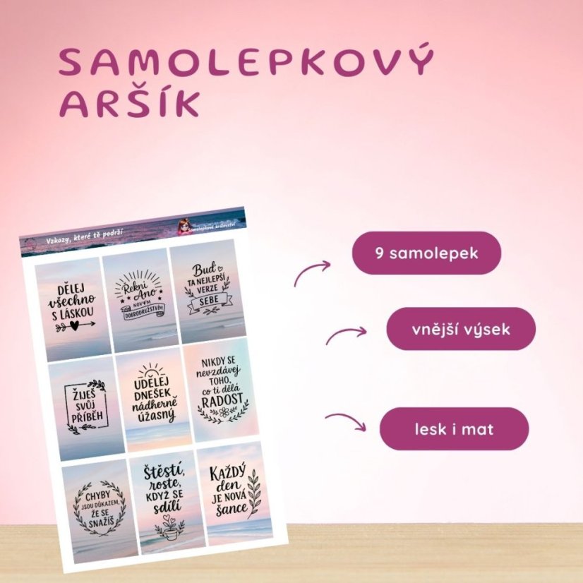 Vzkazy, které tě podrží | Samolepky do diáře
